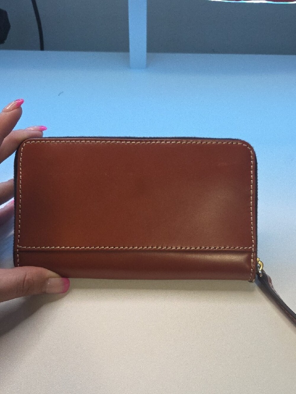 Dooney & Bourke Chestnut Brown Leather Zip-Around Wallet - Picture 7 of 8